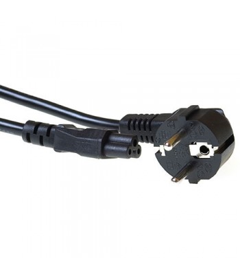 ACT Powercord mains connector CEE7/7 male (angled) - C5 black 1.00 m