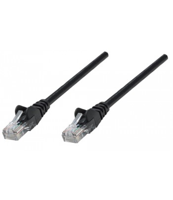 Intellinet Network Patch Cable, Cat6, 0.25m, Black, CCA, U/UTP, PVC, RJ45, Gold Plated Contacts, Snagless, Booted, Lifetime Warr