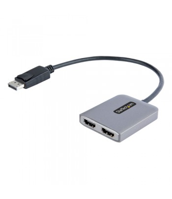 StarTech.com DP to Dual HDMI MST HUB - Dual HDMI 4K 60Hz - DisplayPort Multi Monitor Adapter with 1ft / 30cm cable - DP 1.4 Mult