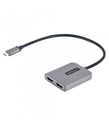 StarTech.com USB-C MST HUB, USB-C naar Dual HDMI 4K 60Hz, USB Type C Multi Monitor Adapter voor Laptop met 30cm kabel, DP 1.4 Mu