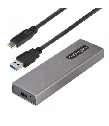 StarTech.com USB-C 10Gbps to M.2 NVMe or M.2 SATA SSD Enclosure - Tool-free External M.2 PCIe/SATA NGFF SSD Aluminum Case - USB 