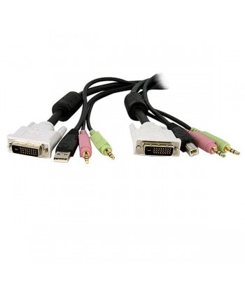 StarTech.com 10ft 4-in-1 USB Dual Link DVI-D KVM Switch Cable w/ Audio & Microphone